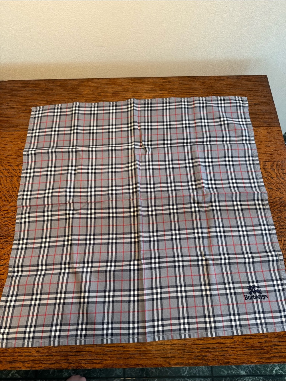 Burberry Vintage Classic Grey Nova Check Handkerchief/Pocket Square